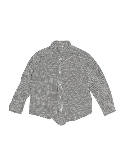 Pre-owned Crewcuts Kids' Long Sleeve Button Down Shirt In Gray
