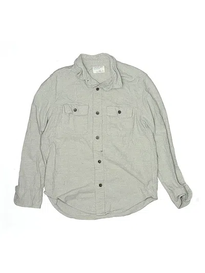 Pre-owned Crewcuts Kids' Long Sleeve Button Down Shirt In Gray