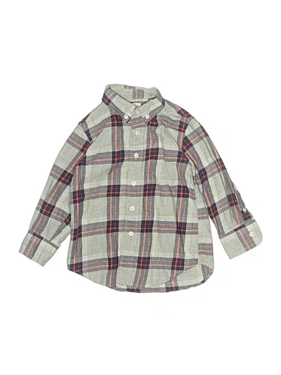 Pre-owned Crewcuts Kids' Long Sleeve Button Down Shirt In Gray
