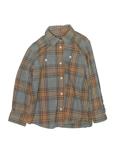 Pre-owned Crewcuts Kids' Long Sleeve Button Down Shirt In Gray