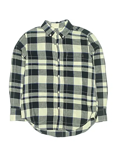 Pre-owned Crewcuts Kids' Long Sleeve Button Down Shirt In Green