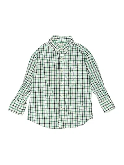 Pre-owned Crewcuts Kids' Long Sleeve Button Down Shirt In Green