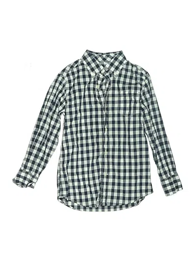Pre-owned Crewcuts Kids' Long Sleeve Button Down Shirt In Green
