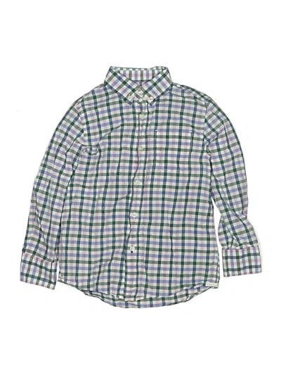Pre-owned Crewcuts Kids' Long Sleeve Button Down Shirt In Green