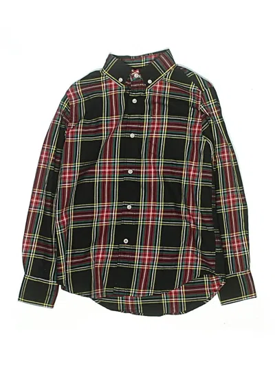 Pre-owned Crewcuts Kids' Long Sleeve Button Down Shirt In Green