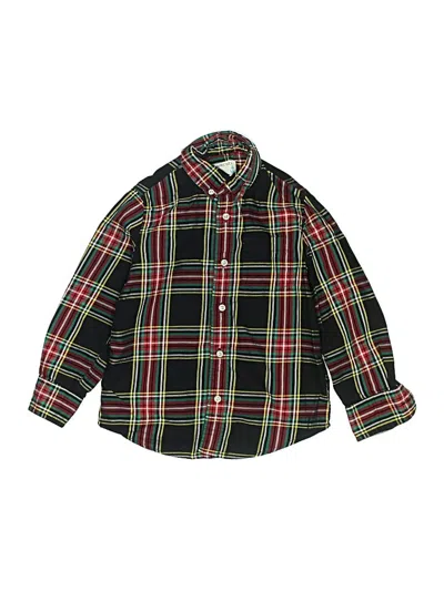 Pre-owned Crewcuts Kids' Long Sleeve Button Down Shirt In Green