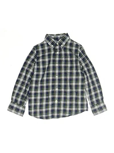 Pre-owned Crewcuts Kids' Long Sleeve Button Down Shirt In Green