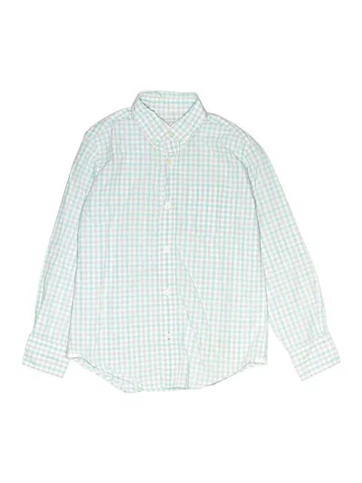 Pre-owned Crewcuts Kids' Long Sleeve Button Down Shirt In Green