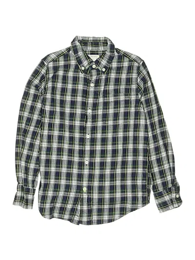 Pre-owned Crewcuts Kids' Long Sleeve Button Down Shirt In Green