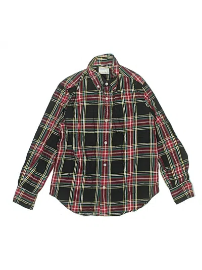 Pre-owned Crewcuts Kids' Long Sleeve Button Down Shirt In Green