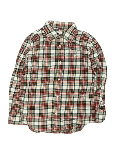 Pre-owned Crewcuts Kids' Long Sleeve Button Down Shirt In Green