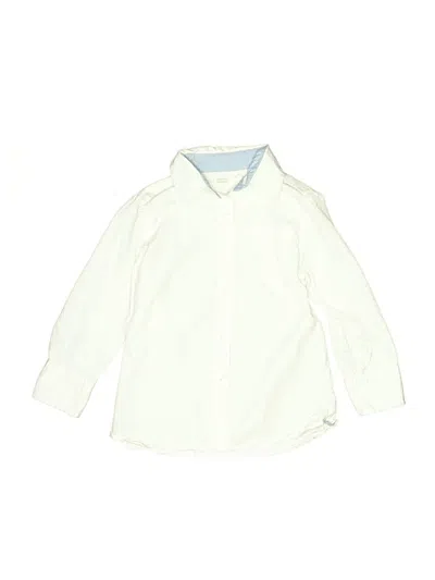 Pre-owned Crewcuts Kids' Long Sleeve Button Down Shirt In Ivory