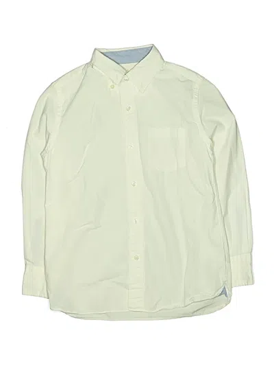 Pre-owned Crewcuts Kids' Long Sleeve Button Down Shirt In Ivory
