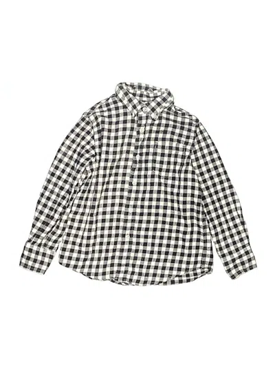 Pre-owned Crewcuts Kids' Long Sleeve Button Down Shirt In Ivory