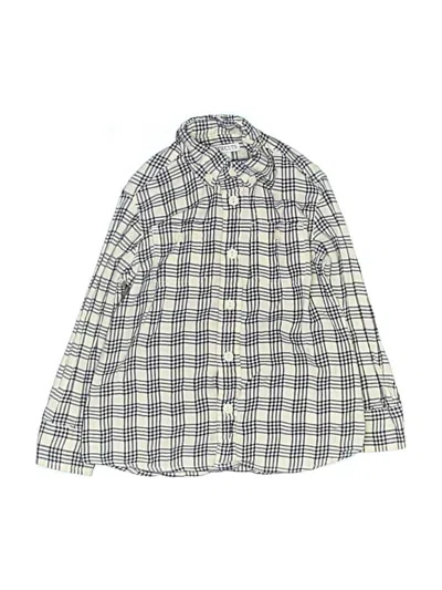 Pre-owned Crewcuts Kids' Long Sleeve Button Down Shirt In Ivory