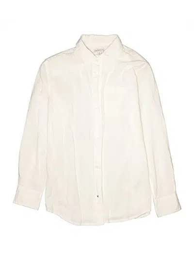 Pre-owned Crewcuts Kids' Long Sleeve Button Down Shirt In Ivory