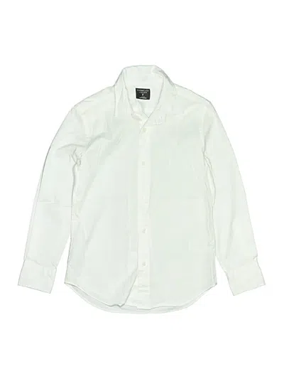 Pre-owned Crewcuts Kids' Long Sleeve Button Down Shirt In Ivory