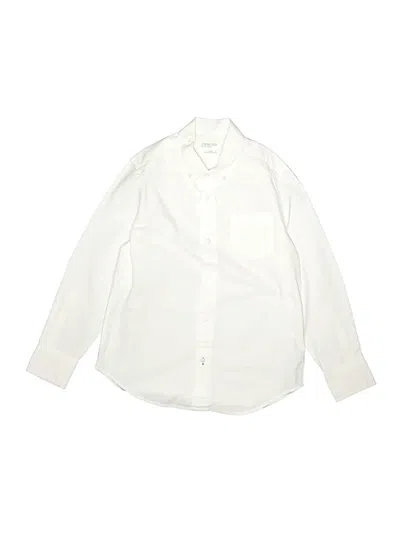 Pre-owned Crewcuts Kids' Long Sleeve Button Down Shirt In Ivory