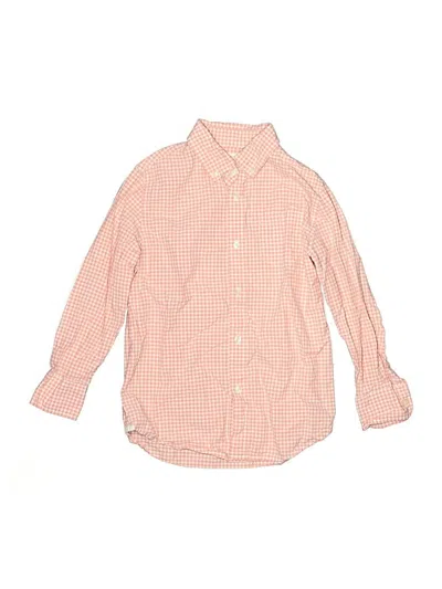 Pre-owned Crewcuts Kids' Long Sleeve Button Down Shirt In Orange