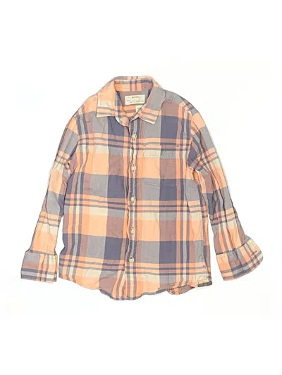 Pre-owned Crewcuts Kids' Long Sleeve Button Down Shirt In Orange