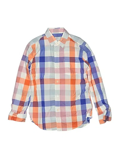 Pre-owned Crewcuts Kids' Long Sleeve Button Down Shirt In Orange