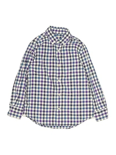 Pre-owned Crewcuts Kids' Long Sleeve Button Down Shirt In Purple