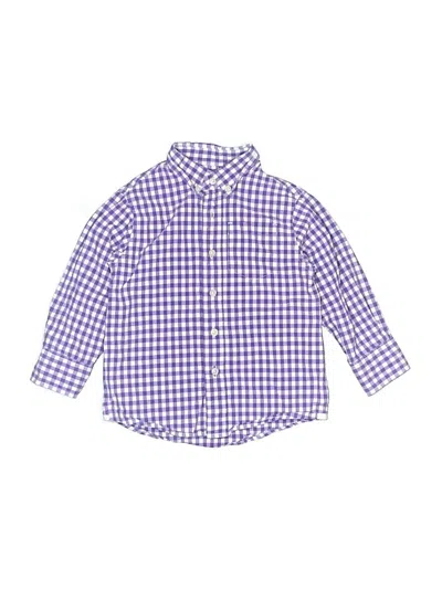 Pre-owned Crewcuts Kids' Long Sleeve Button Down Shirt In Purple
