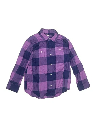 Pre-owned Crewcuts Kids' Long Sleeve Button Down Shirt In Purple