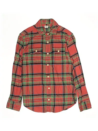 Pre-owned Crewcuts Kids' Long Sleeve Button Down Shirt In Red