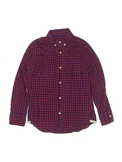 Pre-owned Crewcuts Kids' Long Sleeve Button Down Shirt In Red