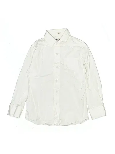 Pre-owned Crewcuts Kids' Long Sleeve Button Down Shirt In White