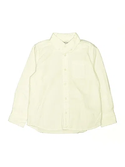 Pre-owned Crewcuts Kids' Long Sleeve Button Down Shirt In White
