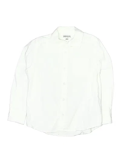 Pre-owned Crewcuts Kids' Long Sleeve Button Down Shirt In White