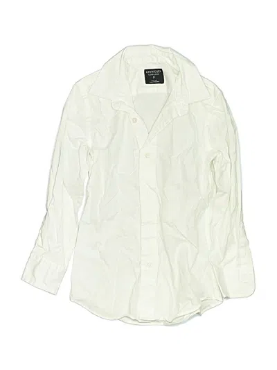 Pre-owned Crewcuts Kids' Long Sleeve Button Down Shirt In White