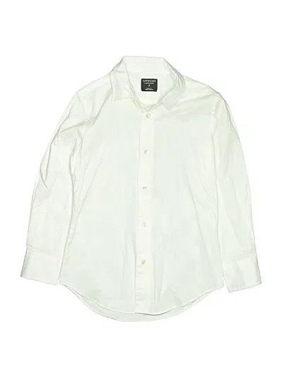Pre-owned Crewcuts Kids' Long Sleeve Button Down Shirt In White
