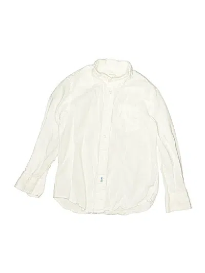 Pre-owned Crewcuts Kids' Long Sleeve Button Down Shirt In White