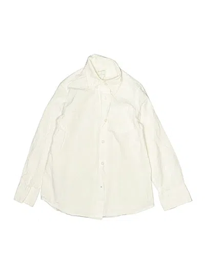 Pre-owned Crewcuts Kids' Long Sleeve Button Down Shirt In White