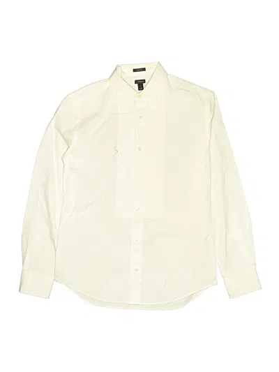 Pre-owned Crewcuts Kids' Long Sleeve Button Down Shirt In White