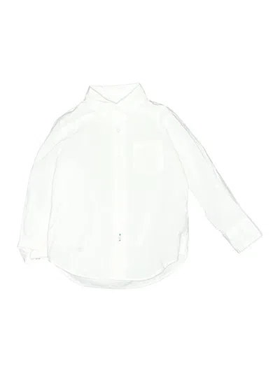 Pre-owned Crewcuts Kids' Long Sleeve Button Down Shirt In White