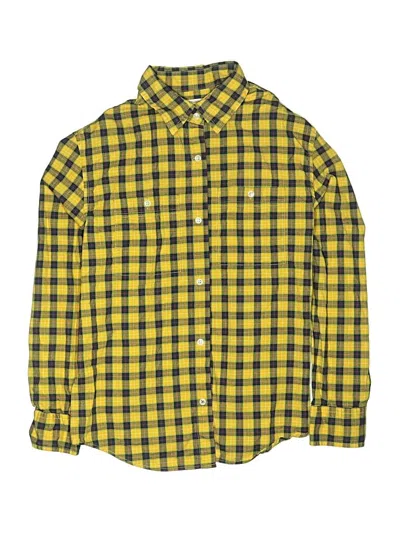 Pre-owned Crewcuts Kids' Long Sleeve Button Down Shirt In Yellow