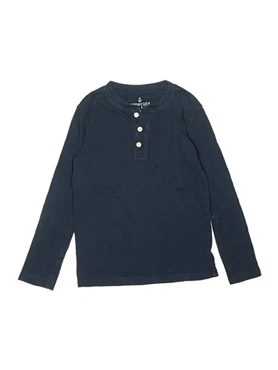 Pre-owned Crewcuts Kids' Long Sleeve Henley Shirt In Blue