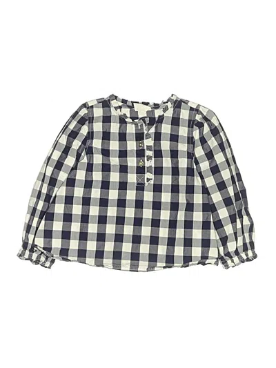 Pre-owned Crewcuts Kids' Long Sleeve Henley Shirt In Blue