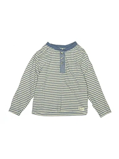 Pre-owned Crewcuts Kids' Long Sleeve Henley Shirt In Blue