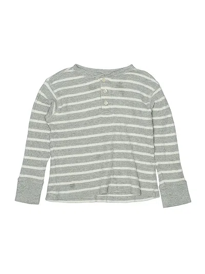 Pre-owned Crewcuts Kids' Long Sleeve Henley Shirt In Gray