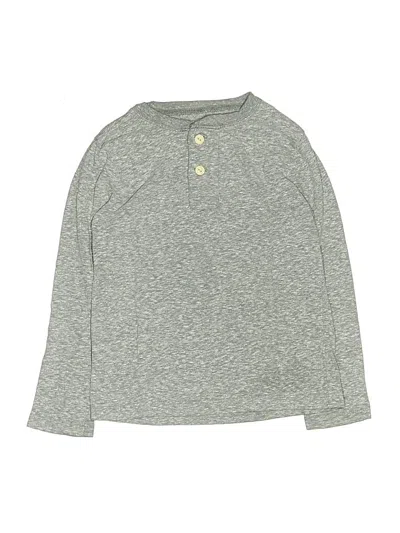 Pre-owned Crewcuts Kids' Long Sleeve Henley Shirt In Gray