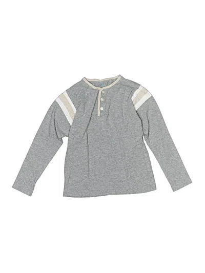 Pre-owned Crewcuts Kids' Long Sleeve Henley Shirt In Gray