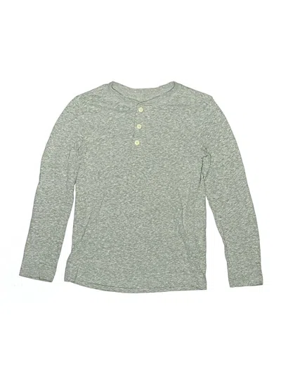 Pre-owned Crewcuts Kids' Long Sleeve Henley Shirt In Gray