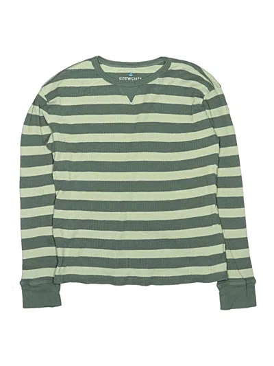 Pre-owned Crewcuts Kids' Long Sleeve Henley Shirt In Green