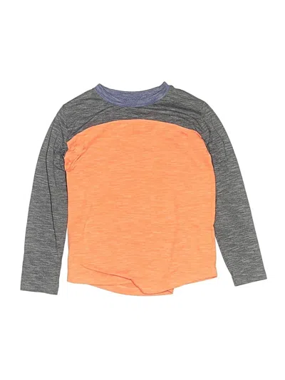 Pre-owned Crewcuts Kids' Long Sleeve Henley Shirt In Orange