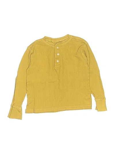 Pre-owned Crewcuts Kids' Long Sleeve Henley Shirt In Yellow